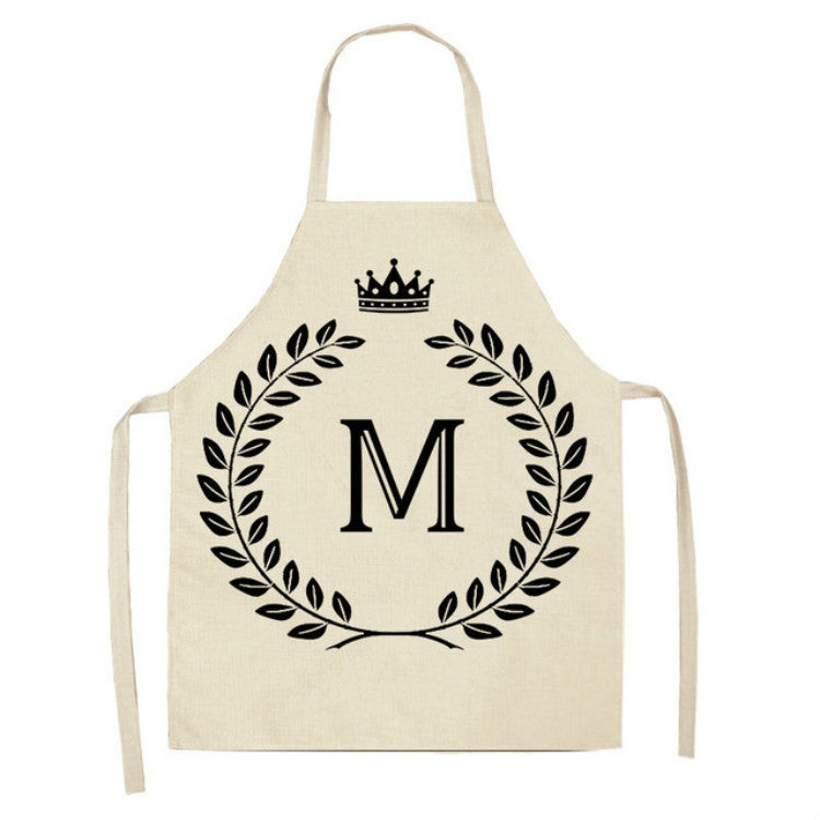 Creative Cotton Linen Sleeveless Letter Apron, Size:47x38cm
