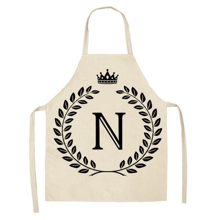 Creative Cotton Linen Sleeveless Letter Apron, Size:47x38cm