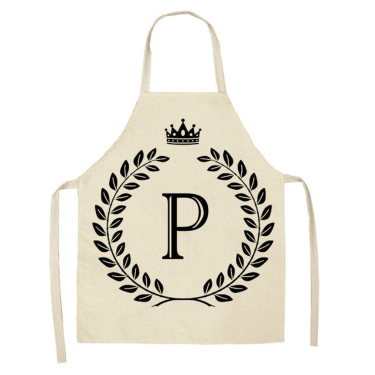 Creative Cotton Linen Sleeveless Letter Apron, Size:47x38cm