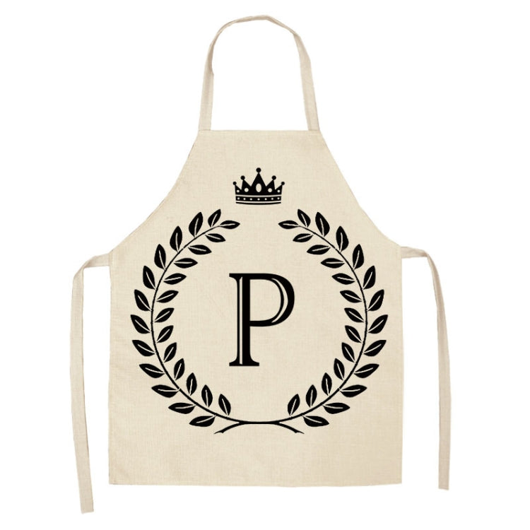 Creative Cotton Linen Sleeveless Letter Apron, Size:47x38cm