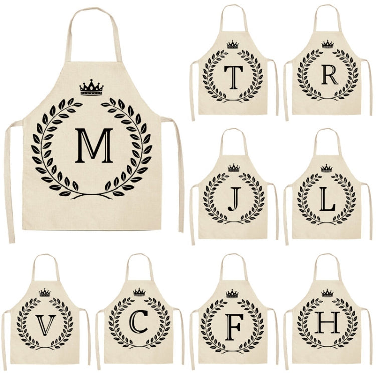 Creative Cotton Linen Sleeveless Letter Apron, Size:47x38cm
