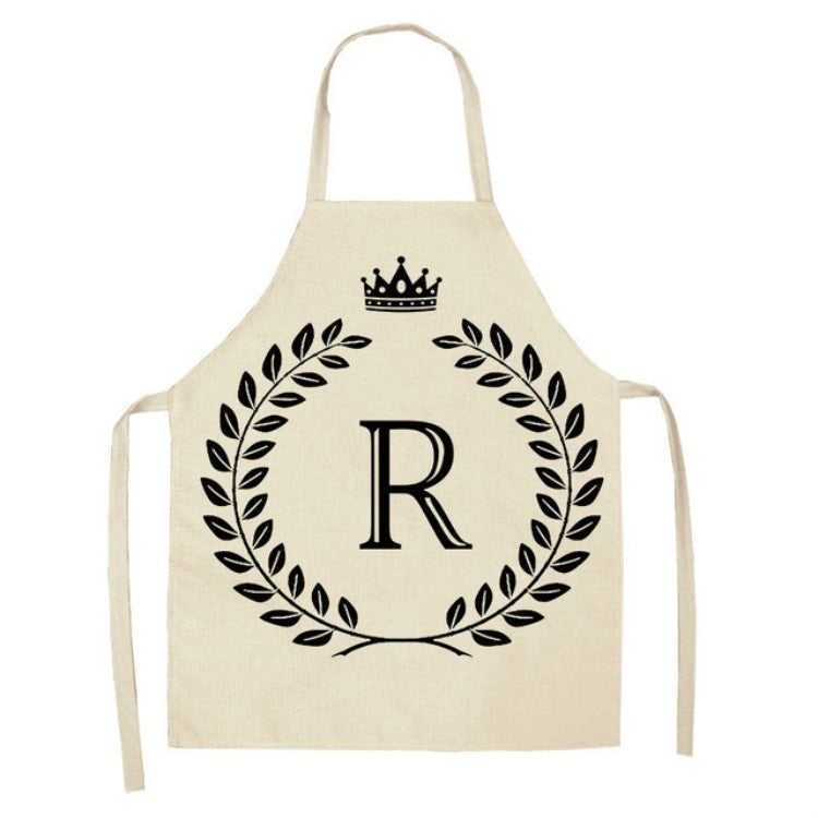 Creative Cotton Linen Sleeveless Letter Apron, Size:47x38cm