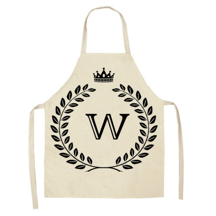 Creative Cotton Linen Sleeveless Letter Apron, Size:47x38cm