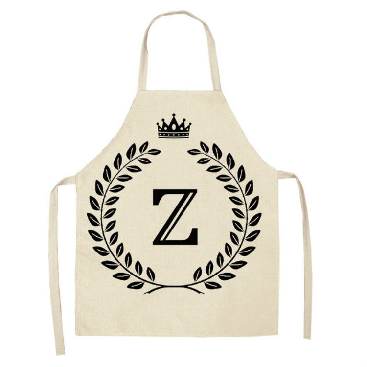 Creative Cotton Linen Sleeveless Letter Apron, Size:47x38cm