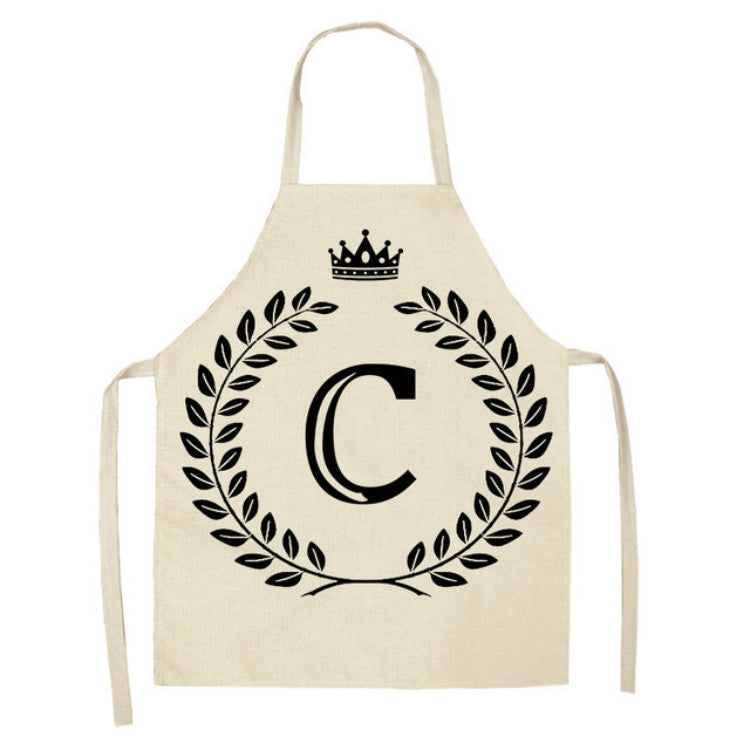 Creative Cotton Linen Sleeveless Letter Apron, Size:68x55cm