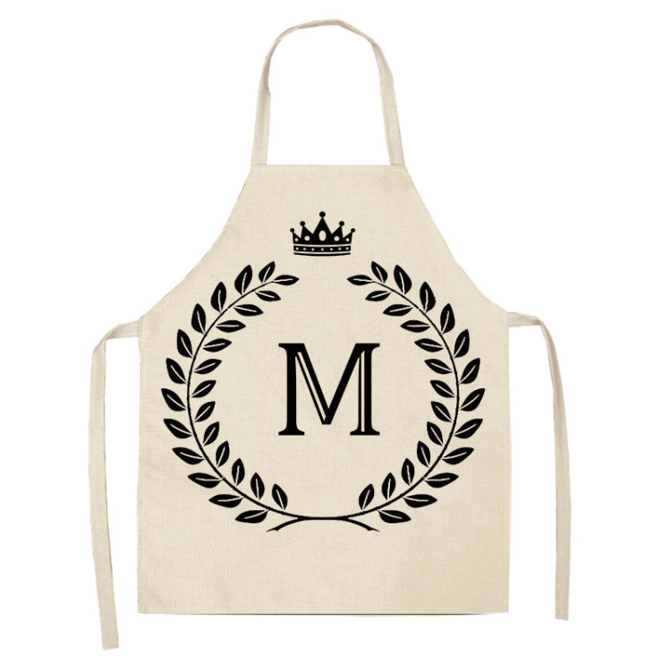 Creative Cotton Linen Sleeveless Letter Apron, Size:68x55cm