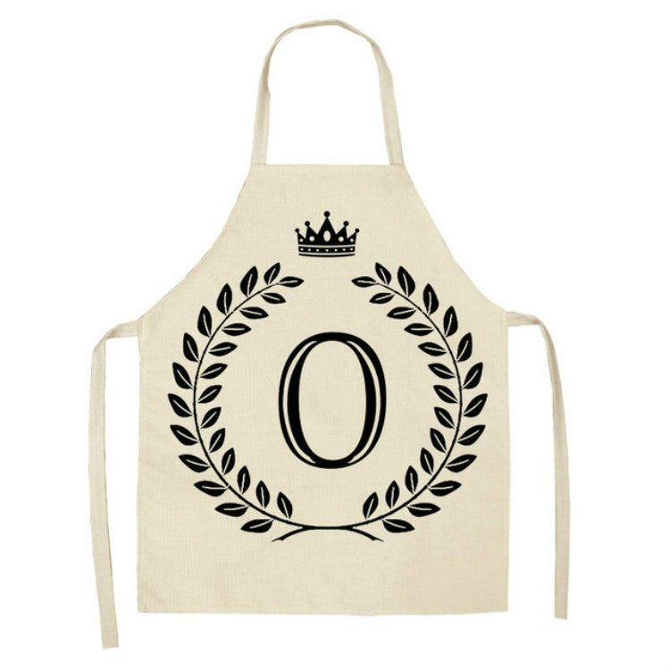 Creative Cotton Linen Sleeveless Letter Apron, Size:68x55cm