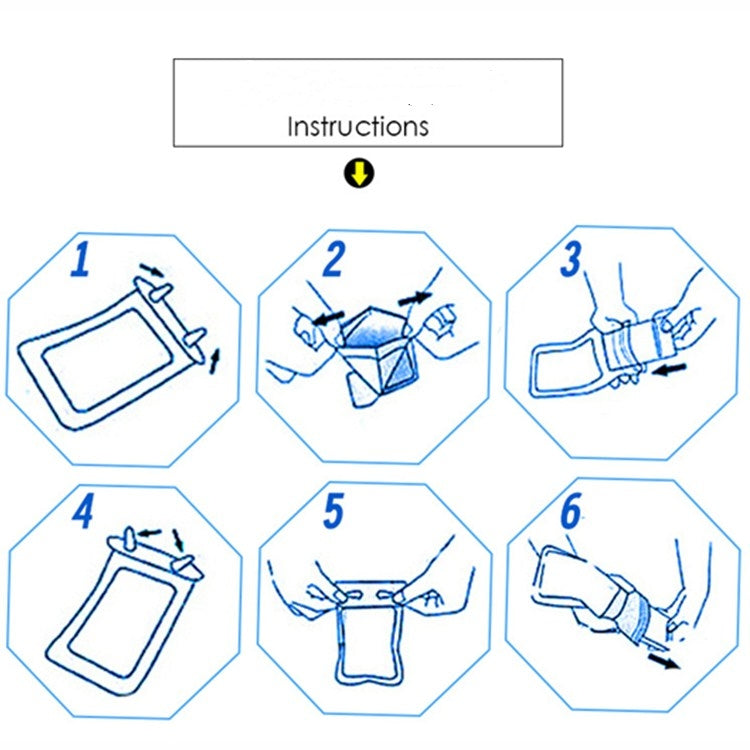 5 PCS Suitable For 5.2-6.8 Inch Mobile Phone Floating Inflatable Airbag Mobile Phone Waterproof Bag(Random Color)