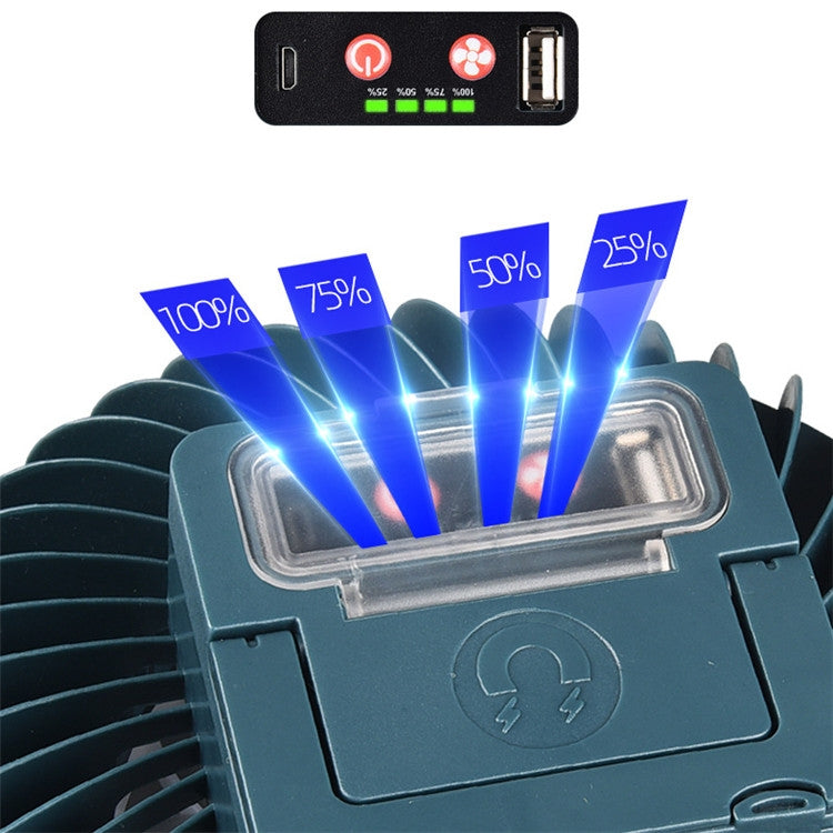 USB Rechargeable Fan Lamp Live Broadcast Multi-function Tent Camping Lamp, Style:Fan Light + Bracket