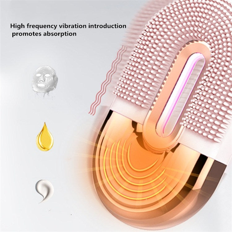 Wireless Hot Compress Face Washing Instrument Ultrasonic Cleansing Instrument Pore Cleaning Electric Silicone Beauty Brush