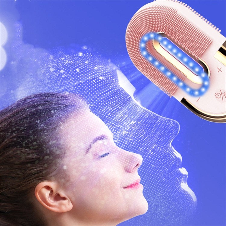 Wireless Hot Compress Face Washing Instrument Ultrasonic Cleansing Instrument Pore Cleaning Electric Silicone Beauty Brush