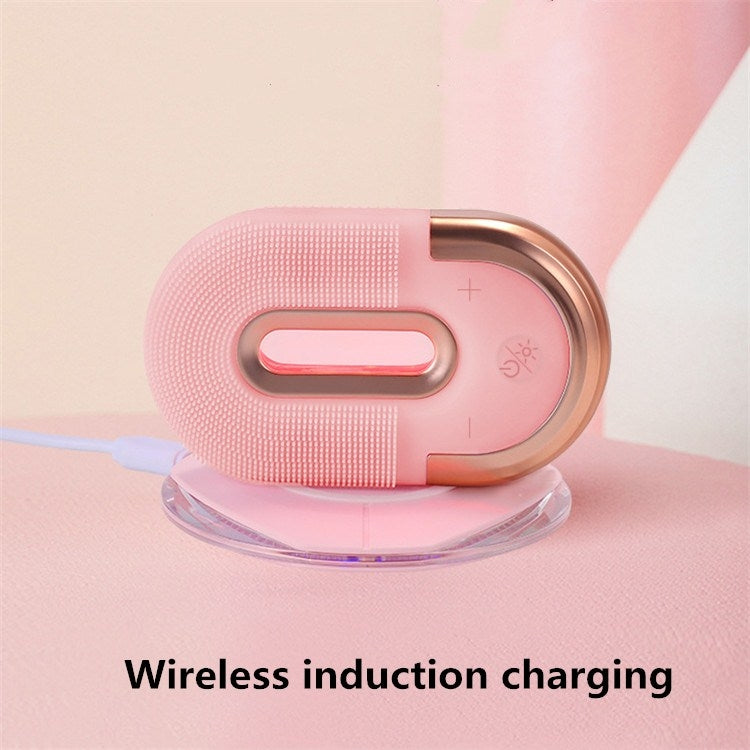 Wireless Hot Compress Face Washing Instrument Ultrasonic Cleansing Instrument Pore Cleaning Electric Silicone Beauty Brush