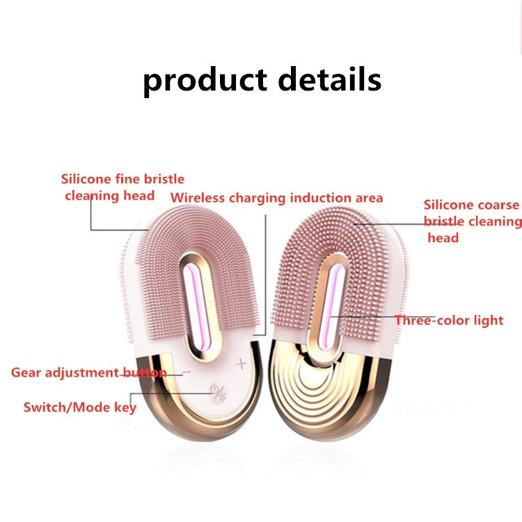 Wireless Hot Compress Face Washing Instrument Ultrasonic Cleansing Instrument Pore Cleaning Electric Silicone Beauty Brush