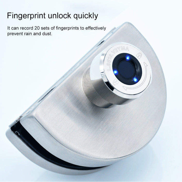 BLM002 20 Groups Fingerprint Glass Door Lock U-shaped Double-open Punch-free Intelligent Lock