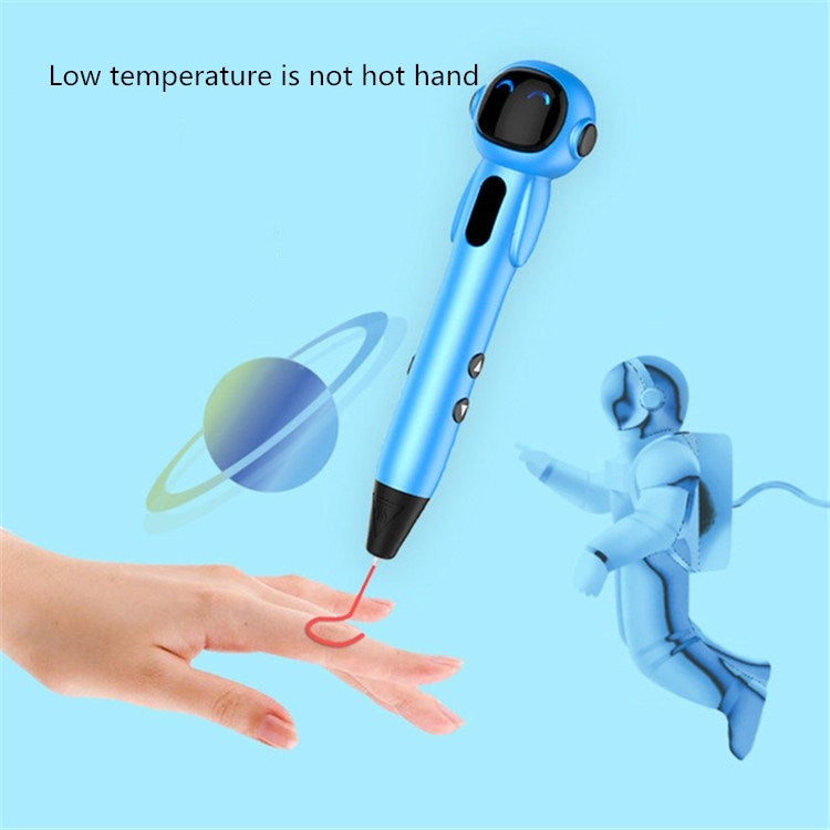 Astronaut 3D Printing Pen Low Temperature Intelligent Wireless Stereo Graffiti Painting Children 3D Brush, Battery Capacity:1000 mAH