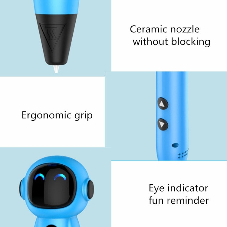 Astronaut 3D Printing Pen Low Temperature Intelligent Wireless Stereo Graffiti Painting Children 3D Brush, Battery Capacity:1000 mAH