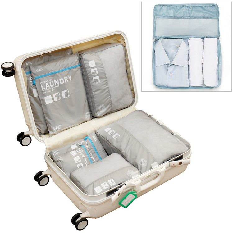 7 in 1 Packing Cube Travel Storage Bags Unisex Portable Large Capacity Clothing Cosmetics Sorting Pouch Organizer