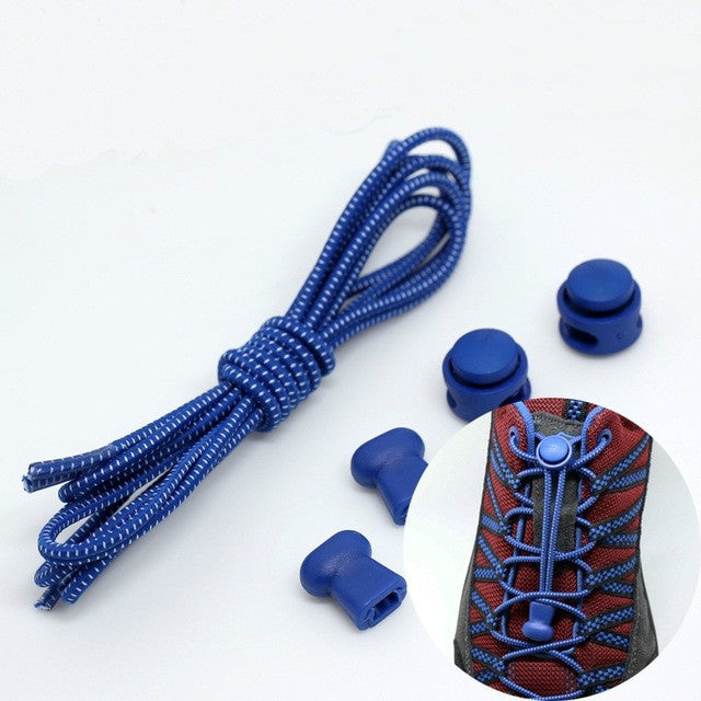 2 Pairs Elastic Band Round Spring Buckle Adult Children Safety Elastic Free Lazy Shoelaces