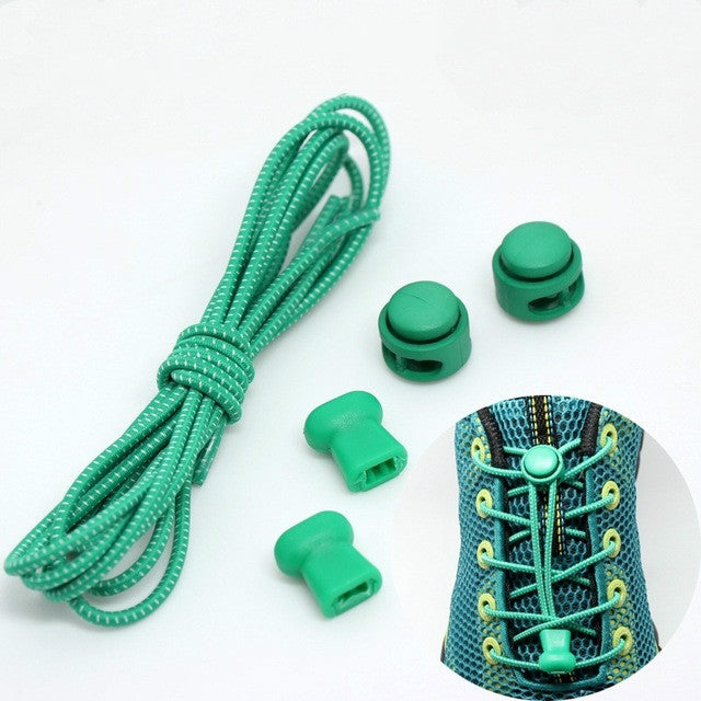 2 Pairs Elastic Band Round Spring Buckle Adult Children Safety Elastic Free Lazy Shoelaces