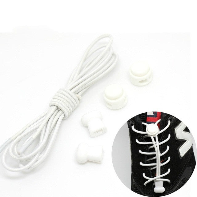 2 Pairs Elastic Band Round Spring Buckle Adult Children Safety Elastic Free Lazy Shoelaces