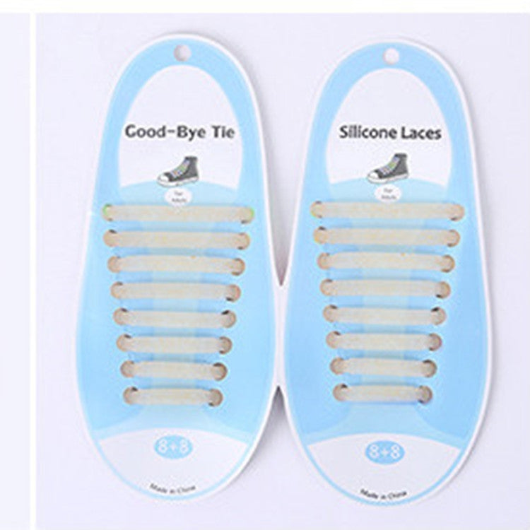 16 PCS / Set Running No Tie Shoelaces Fashion Unisex Athletic Elastic Silicone ShoeLaces