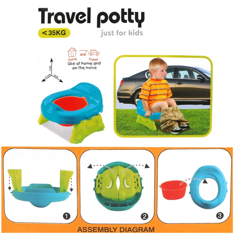 Children Portable Mini Toilet Bedpan Travel Potty With Removable Bowl(Blue)