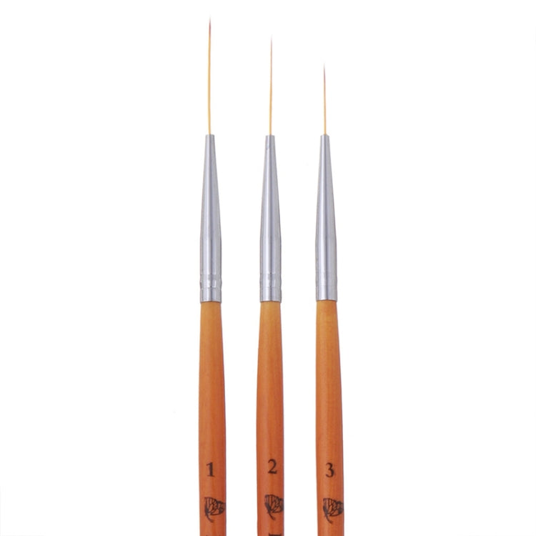 3 PCS Acrylic Nail Art UV Gel Design Dot Painting Detailing Pen Brushes Tool Set Nail Art Tools