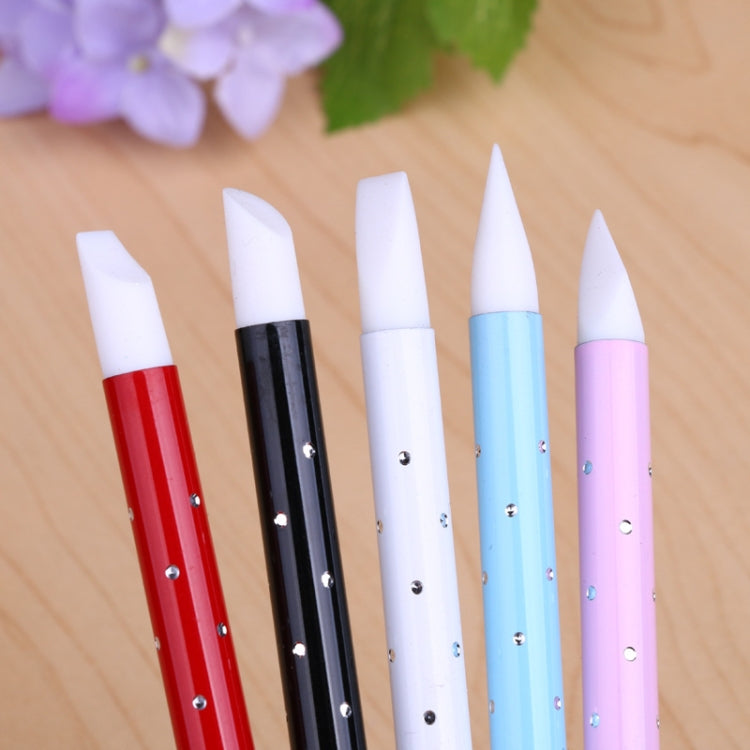 5 PCS Double Head Nail Art Brush UV Gel Polish Glitters Sequins Silicone Brushes 3D Manicure Tool