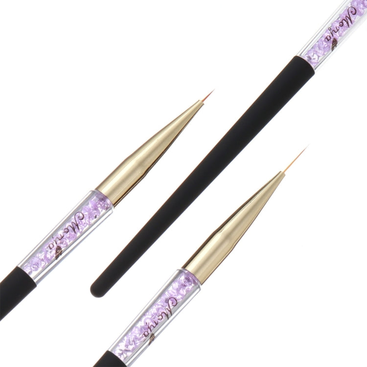 Monja 7/9/11mm 3 PCS/set Brush Liner Flower Grid Image Painting Acrylic Handle Drawing Pen Manicure Tool