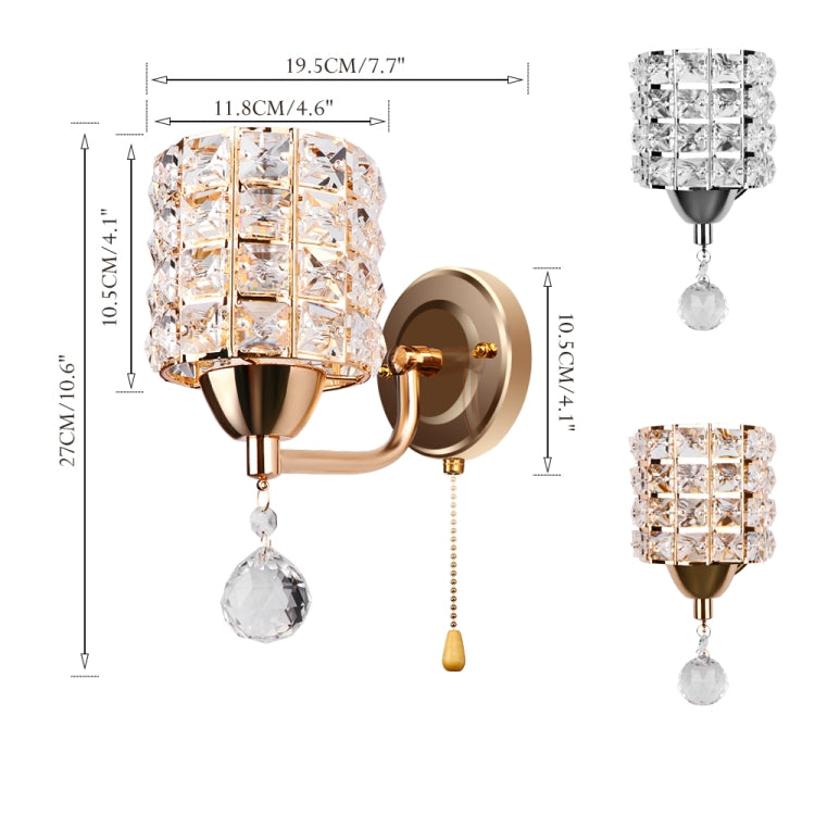 Modern Minimalist Creative Warm Bedroom Bedside Living Room Aisle Staircase Crystal Wall Lamp