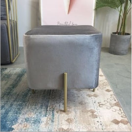 Nordic Home Fabric Metal Shoe Bench Simple Creative Square Small Stool Sofa Bench