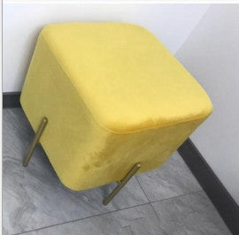 Nordic Home Fabric Metal Shoe Bench Simple Creative Square Small Stool Sofa Bench