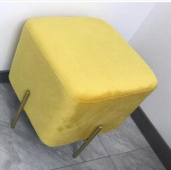 Nordic Home Fabric Metal Shoe Bench Simple Creative Square Small Stool Sofa Bench