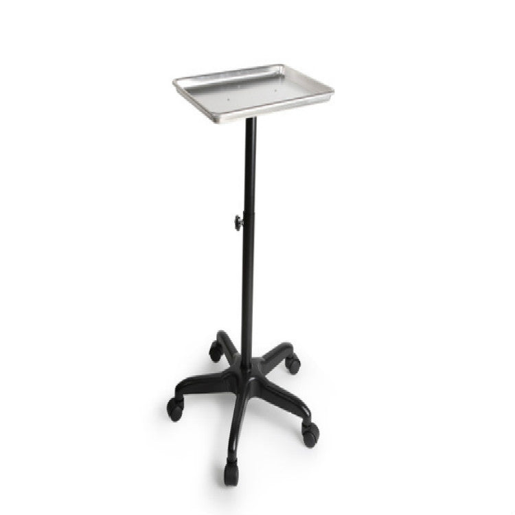 Aluminium Hair Salon Instrument Tray Adjustable Height Trolley Beauty Tools, Color:Silver(Without Hair Dryer)