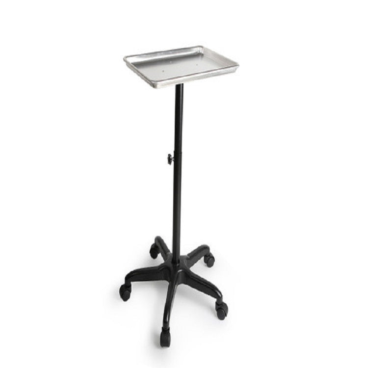Aluminium Hair Salon Instrument Tray Adjustable Height Trolley Beauty Tools, Color:Silver(Without Hair Dryer)