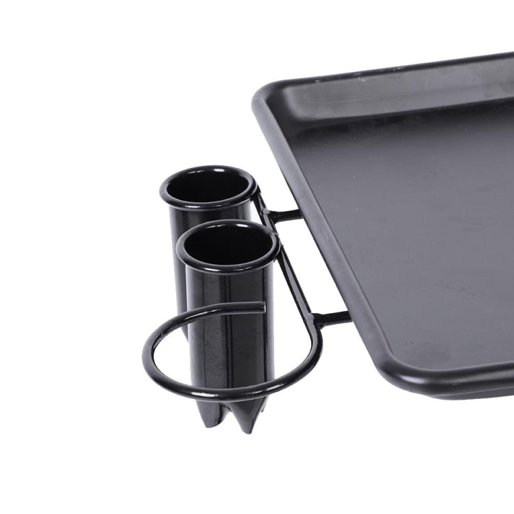 Aluminium Hair Salon Instrument Tray Adjustable Height Trolley Beauty Tools, Color:Silver(With Hair Dryer)