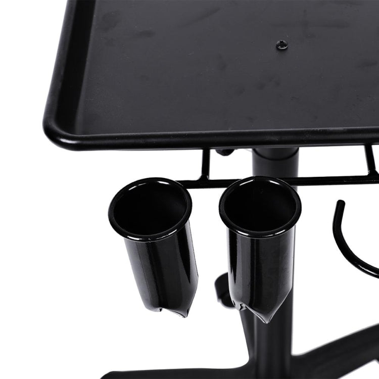 Aluminium Hair Salon Instrument Tray Adjustable Height Trolley Beauty Tools, Color:Silver(With Hair Dryer)