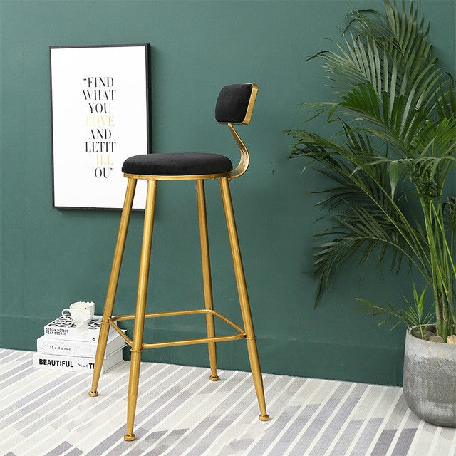 Nordic light Luxury Bar Chair Coffee Restaurant Leisure Back High Stool