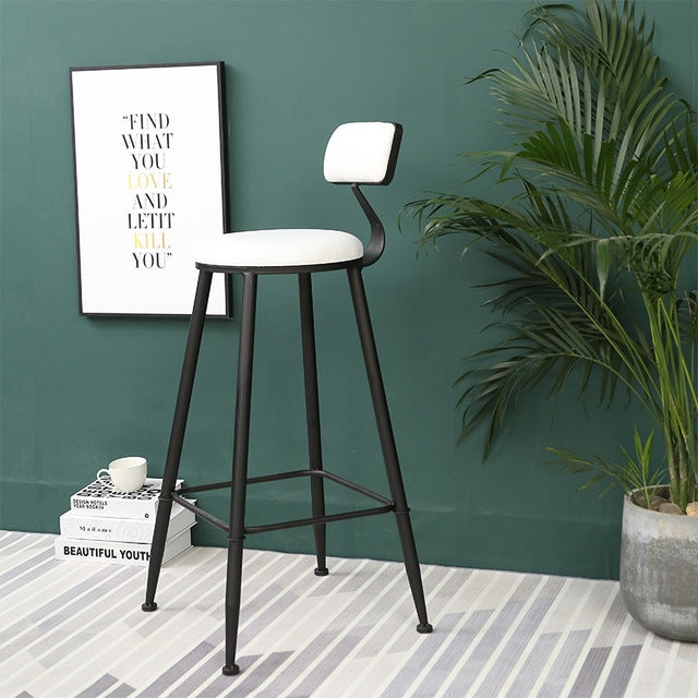Nordic light Luxury Bar Chair Coffee Restaurant Leisure Back High Stool
