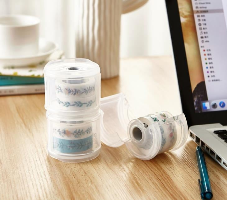 Mini Tape Cutter Tapes Dispensers(Transparent)