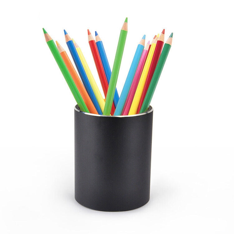 Aluminum Round Desk Pencil Holder Container Organizer Stationery Gift
