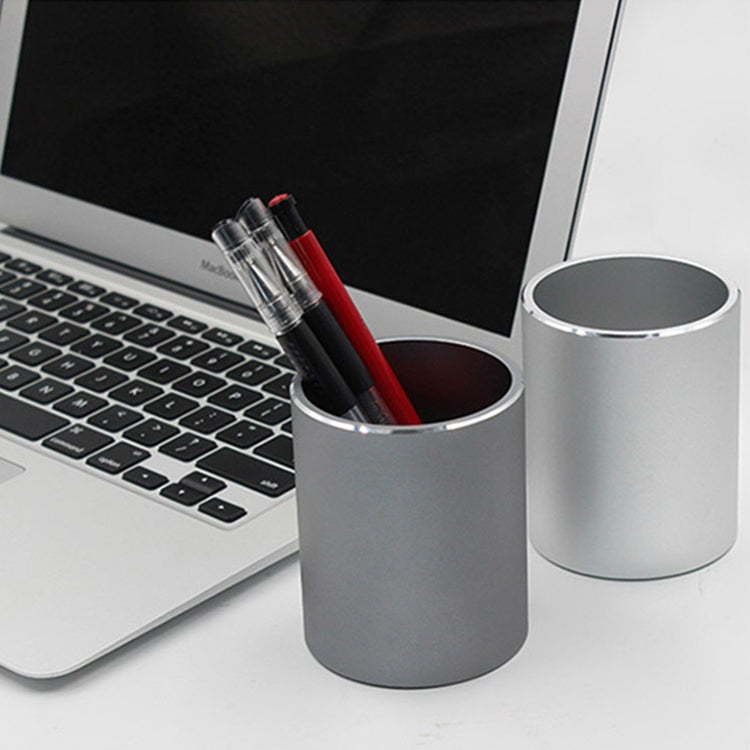 Aluminum Round Desk Pencil Holder Container Organizer Stationery Gift