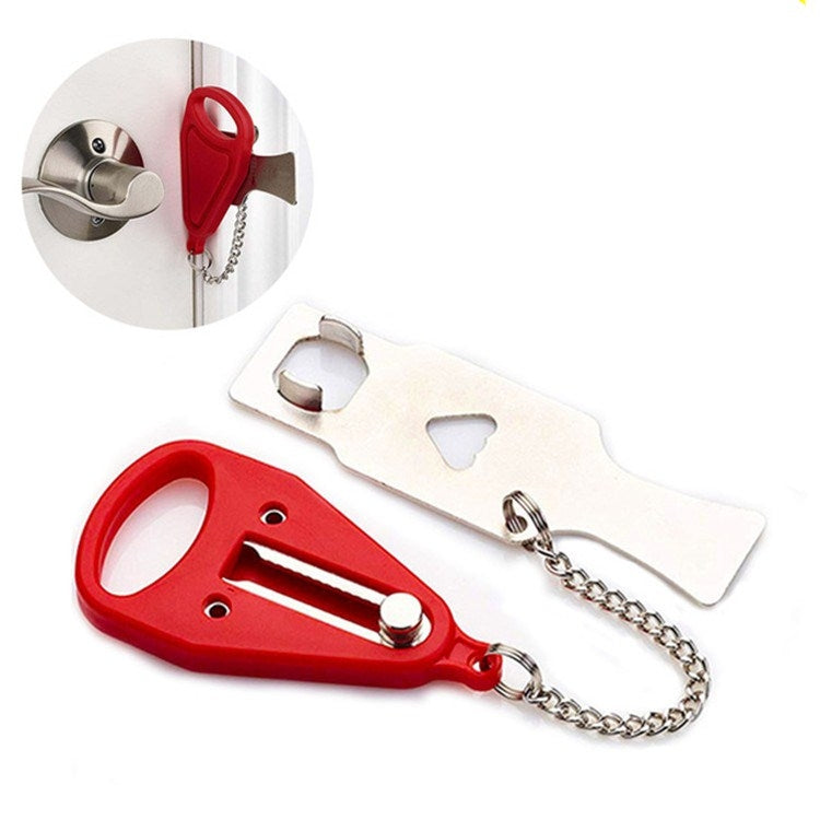Portable Security Lock Door Lock Anti-theft Lock, Style:T Type