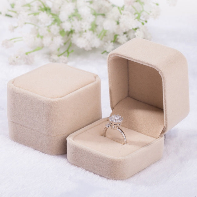 3 PCS Wedding Jewelry Accessories Square Velvet Jewelry Box Jewelry Display Case Gift Boxes Ring Earrings Box