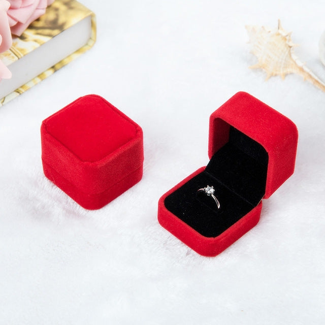 3 PCS Wedding Jewelry Accessories Square Velvet Jewelry Box Jewelry Display Case Gift Boxes Ring Earrings Box