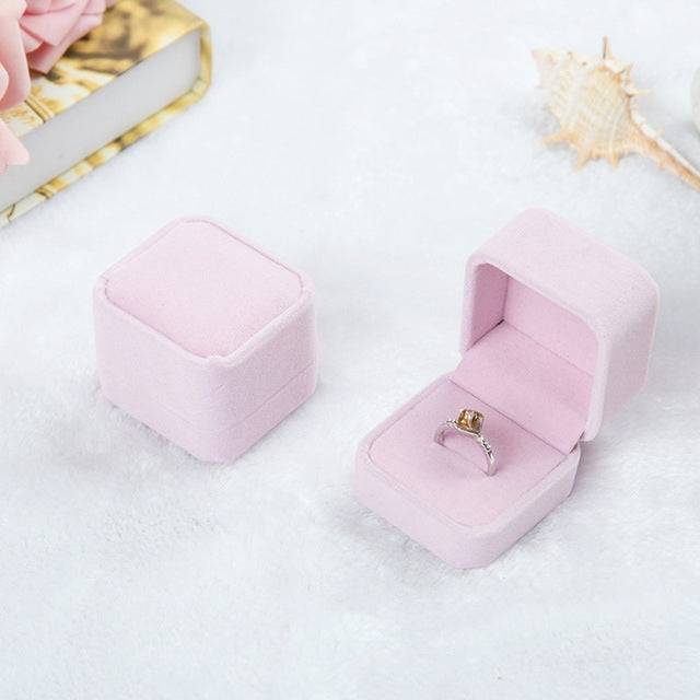 3 PCS Wedding Jewelry Accessories Square Velvet Jewelry Box Jewelry Display Case Gift Boxes Ring Earrings Box