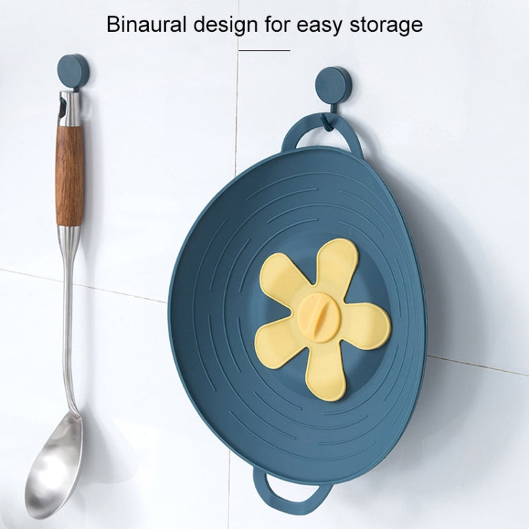 Silicone Anti-spill Pot Lid High Temperature Resistant Splash-proof Anti-boiling Thickened Casserole Lid Petal Fresh Cover, Size: 32.5x27cm