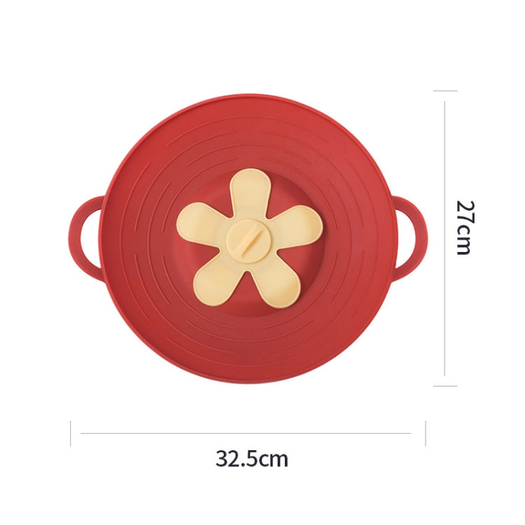 Silicone Anti-spill Pot Lid High Temperature Resistant Splash-proof Anti-boiling Thickened Casserole Lid Petal Fresh Cover, Size: 32.5x27cm