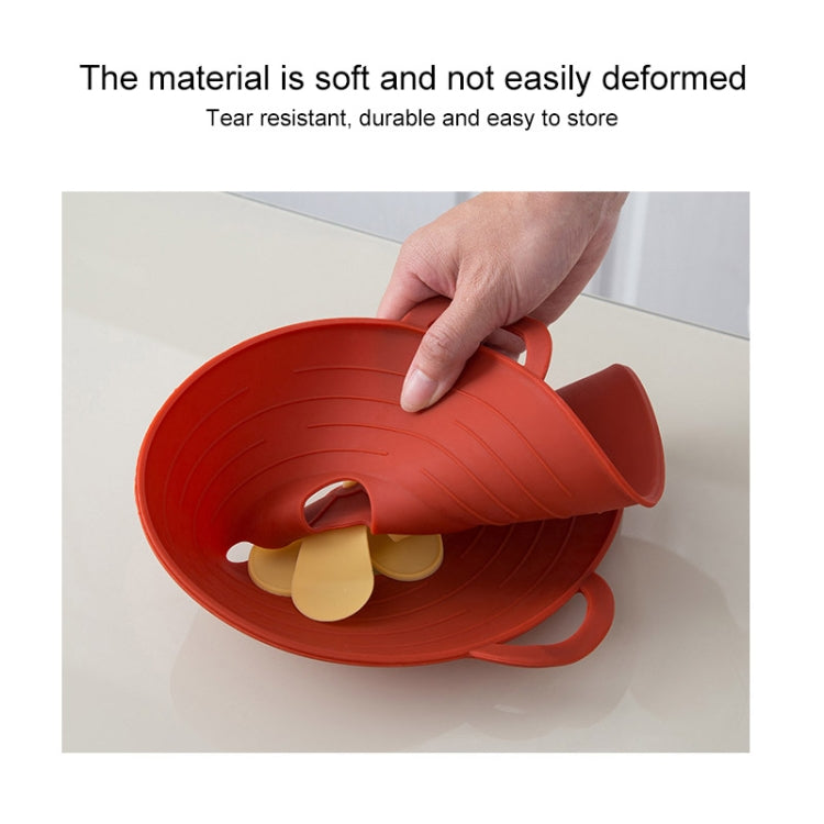 Silicone Anti-spill Pot Lid High Temperature Resistant Splash-proof Anti-boiling Thickened Casserole Lid Petal Fresh Cover, Size: 32.5x27cm