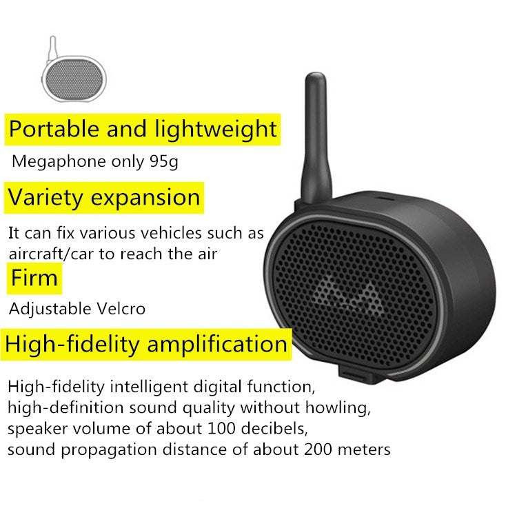 SMRC H1 Drone Walkie-Talkie Wireless Speaker Megaphone with Remote Control for DJI Mavic Pro / Mavic 2 / Phantom 3 / 4 Pro